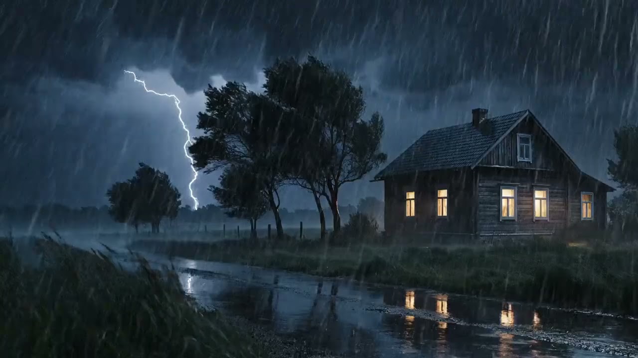Heavy Rain and Thunder Sounds for Deep Sleep | Relaxing Rainstorm Ambience 4K