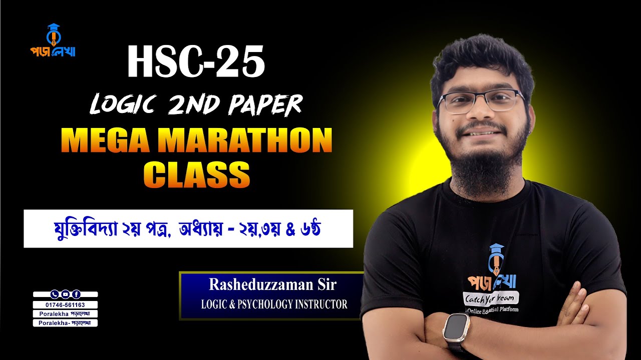 যুক্তিবিদ্যা ২য় পত্র, এইচএসসি ২৫/২৬ ব্যাচ, মেগা মেরাথন ক্লাস,  অধ্যায় - ২য়,৩য় & ৬ষ্ঠ