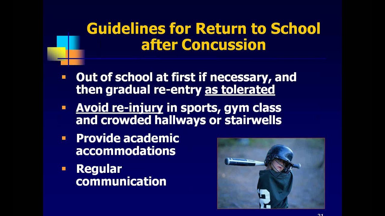 3-27-13 Return to Learn: Supporting Students Returning to the Classroom Post-Concussion
