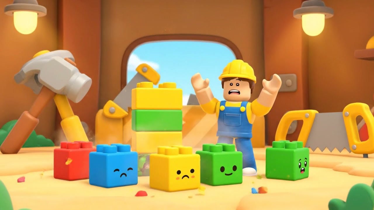 Roblox Baby Builder dejó caer la torre | Rimas Infantiles y Canciones para Niños