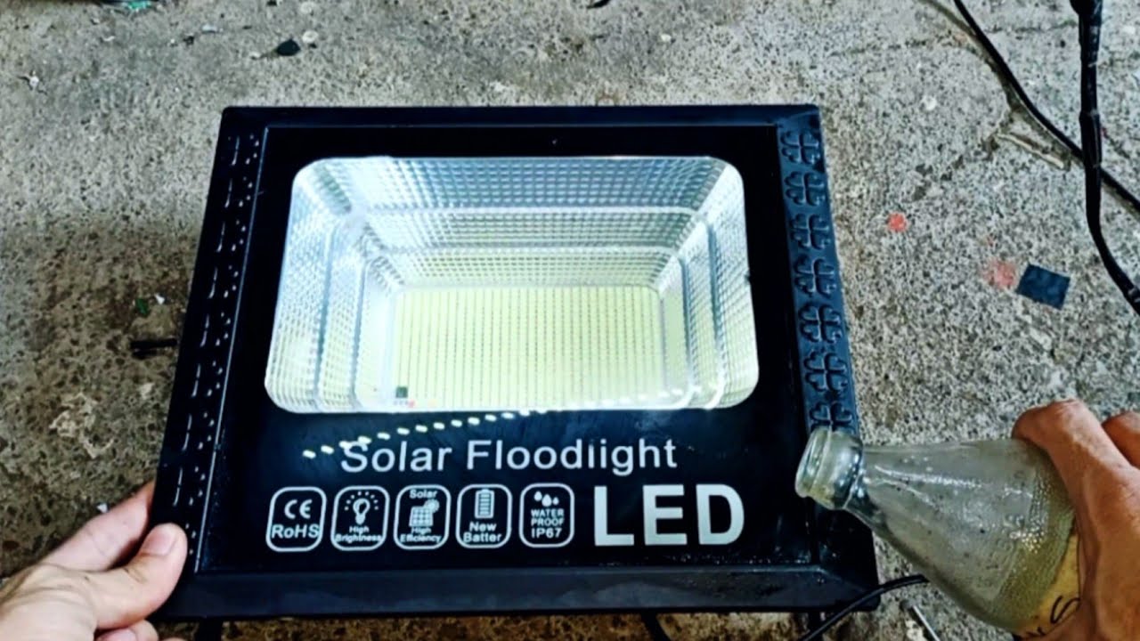 easy way how to open solar flood light front glass cover 👍