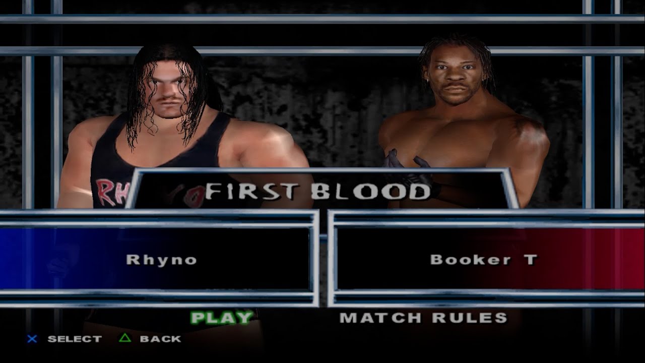 WWE SmackDown! Here Comes the Pain - Rhyno VS Booker T (FIRST BLOOD)