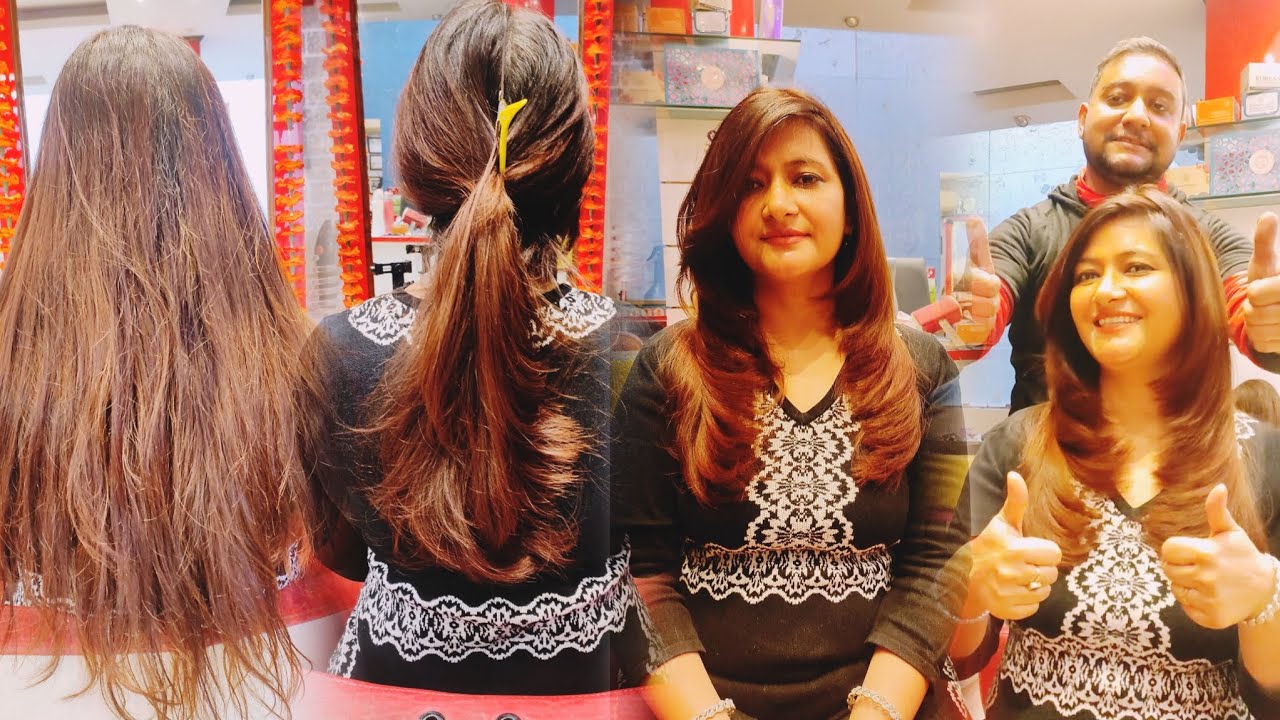 Gorgeous housewife back again for Very long & heavy hair to short face framing haircut|laser haircut