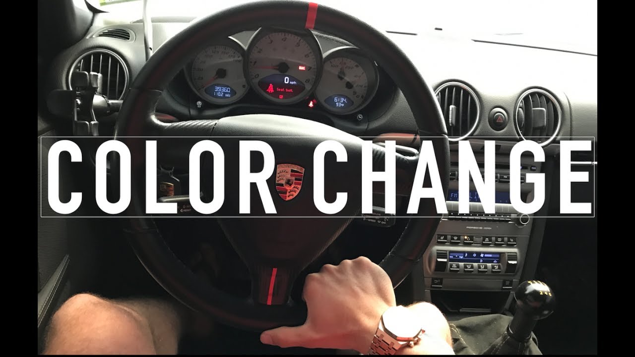 CHANGING RACING STRIPES ON PORSCHE STEERING WHEEL