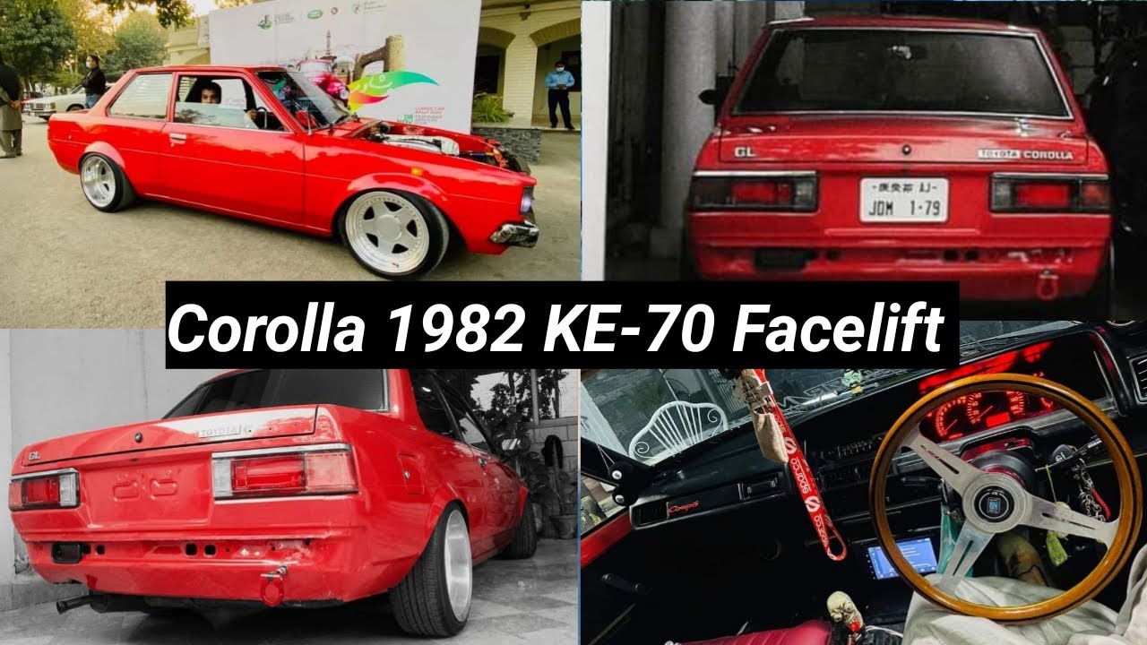 Toyota Corolla 1982 Facelift (KE-70)  Modified | 11 jj Wheels Red Chili Color | CarsHunt