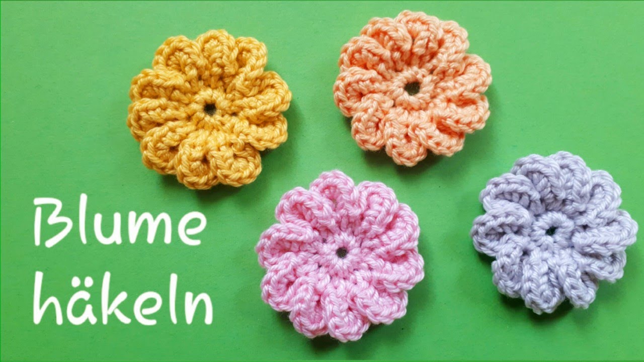einfache Blume häkeln, plus einfacher Häkelkreis