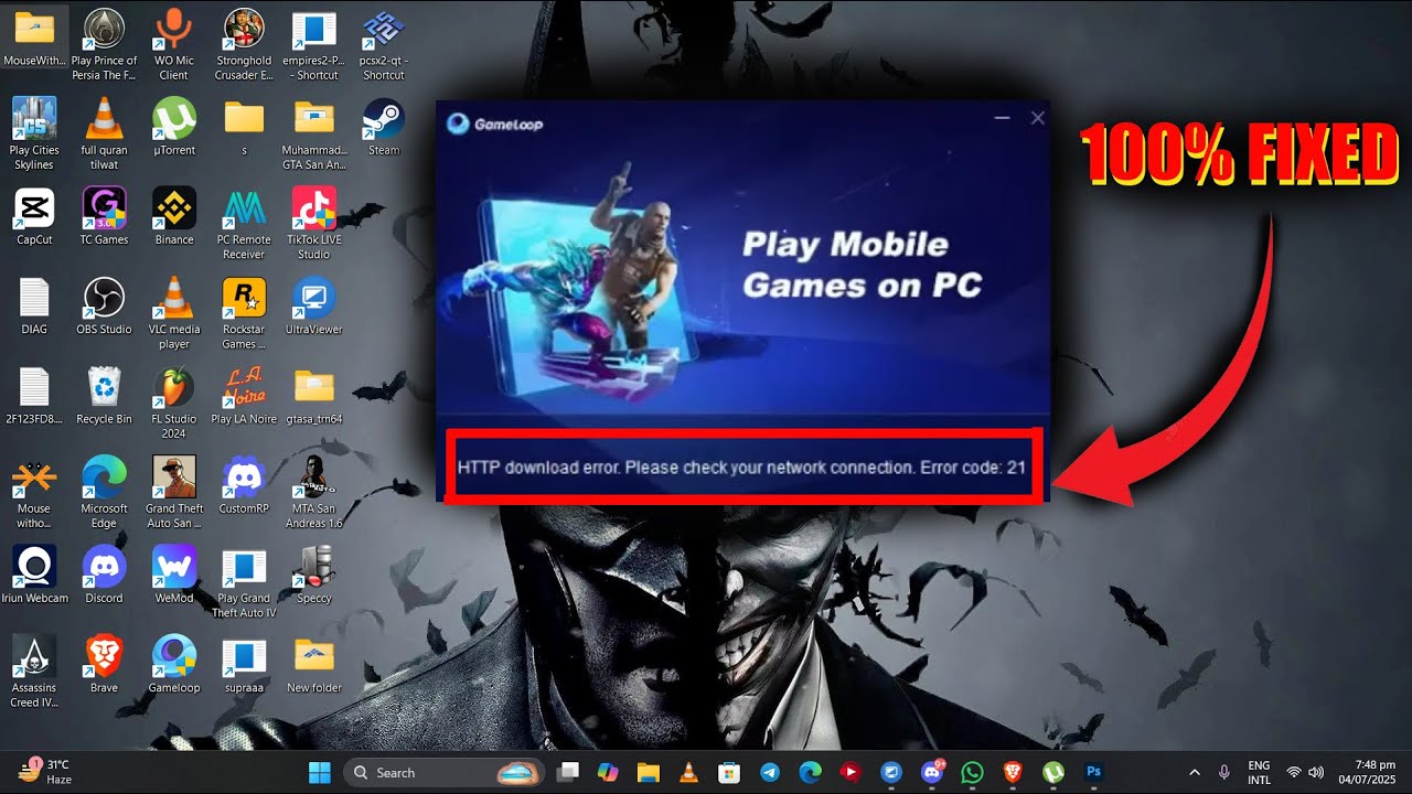 Gameloop HTTP Download Error Code 4, 20, 21, 30, 31 || HOW TO FIX IT | IN 2 MINUTS