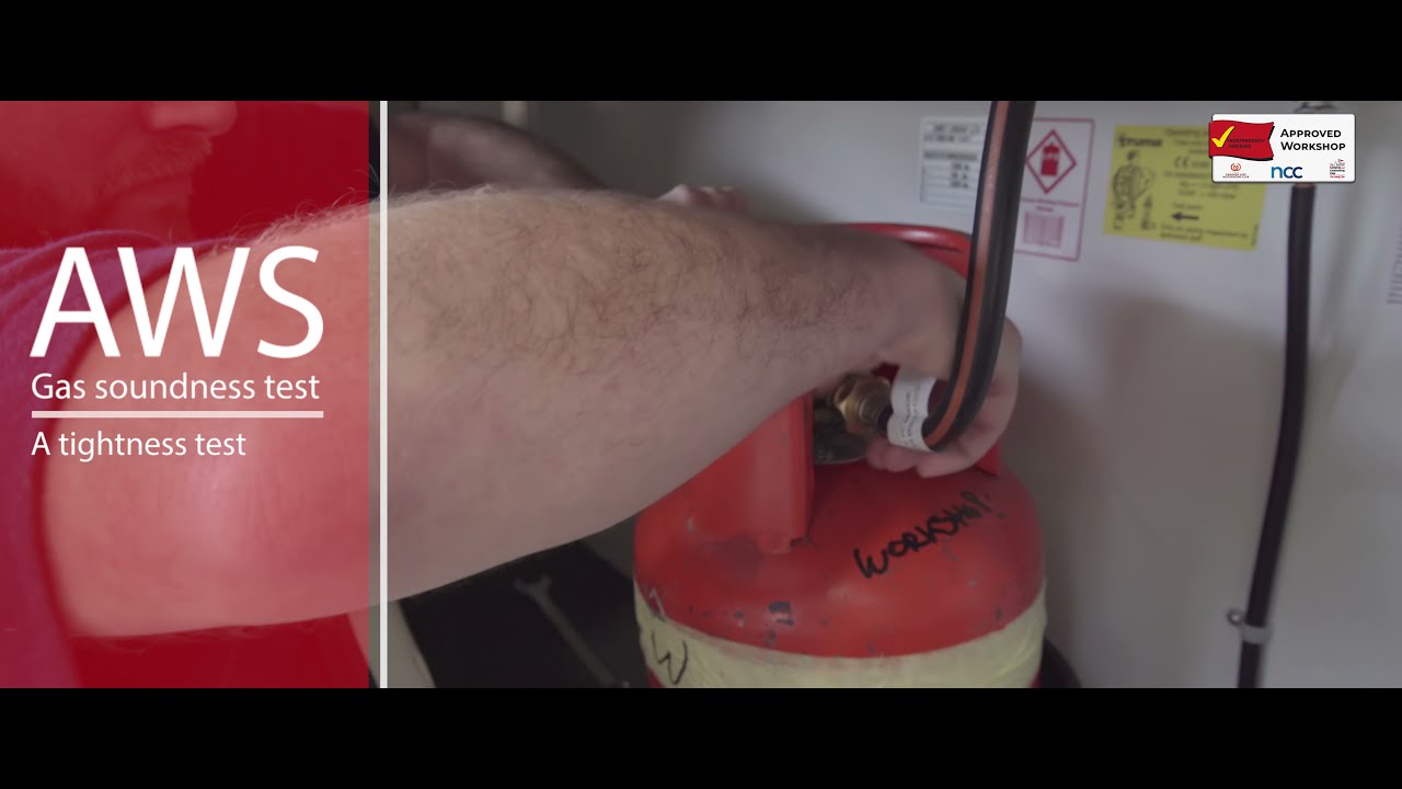 Gas checks during an AWS caravan service.