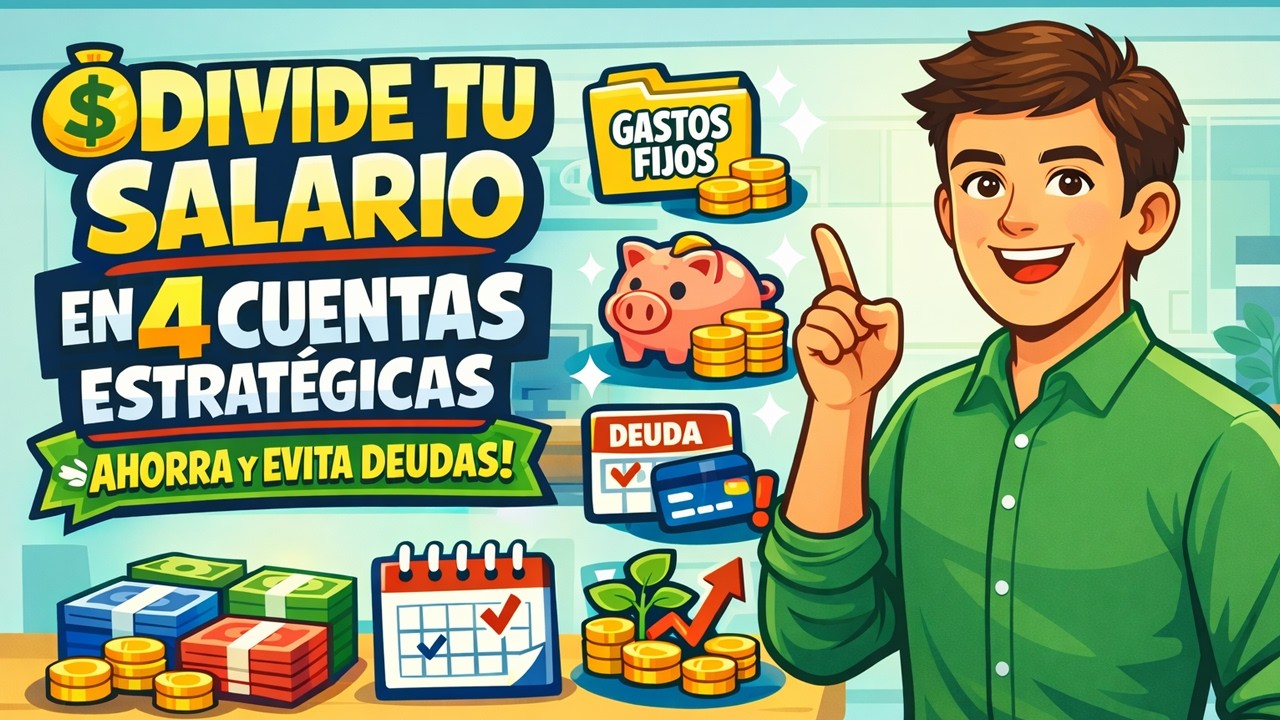 DIVIDE TU SALARIO en 4 Cuentas ESTRAT&Eacute;GICAS para AHORRAR y EVITAR DEUDAS 💸