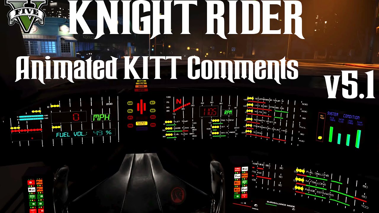 GTA 5 Knight Rider Mod v5.1 - Animated KITT Comments
