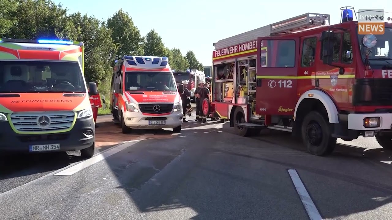 Unfall auf der A5 bei Grünberg