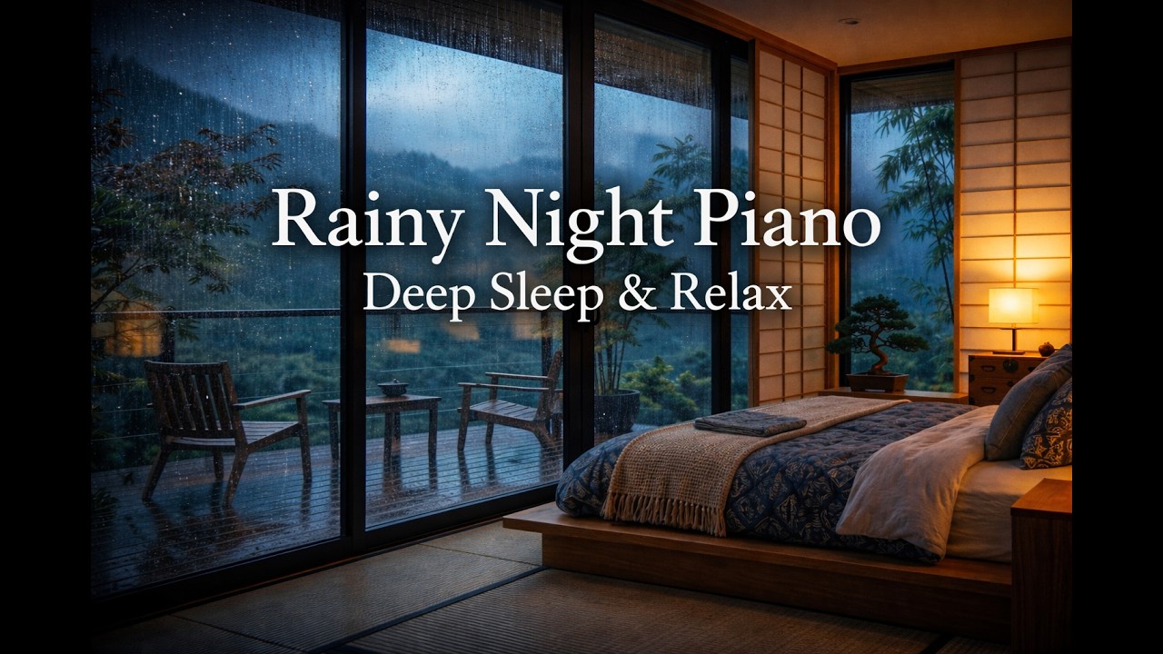 Rainy Night Piano 🌧️ Relaxing Sleep Music, Calm Piano for Deep Sleep