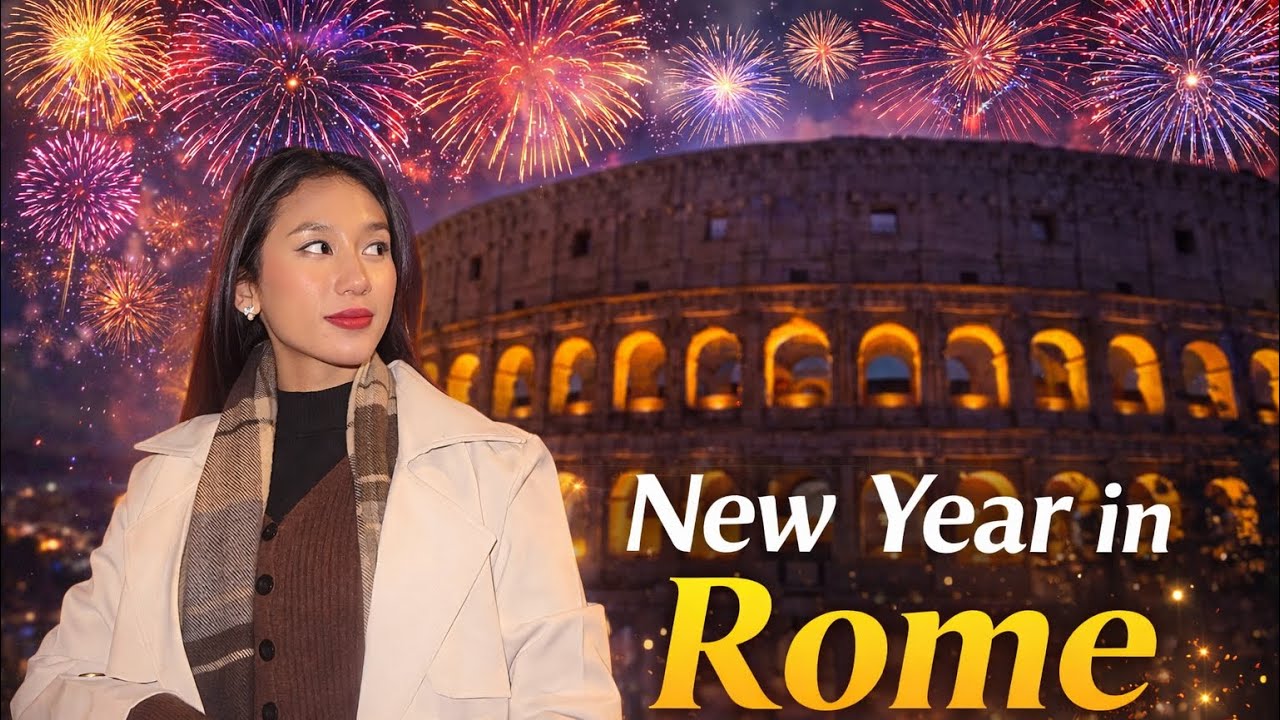 How New Year Looks in Rome 🇮🇹| Colosseum Fireworks & Celebration 