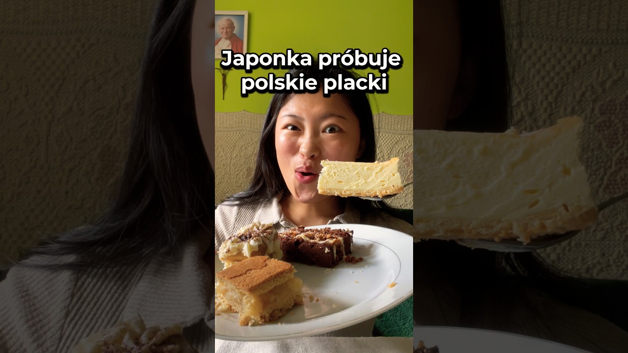 Japonka pr&oacute;buje polskie placki❤️🤤 #japonia #polska #polskie