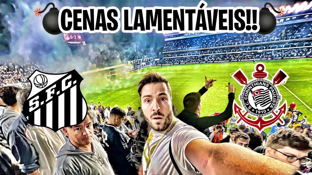 CAOS TOTAL E CLIMA TENSO NA VILA BELMIRO/ Santos 0 x 2 Corinthians