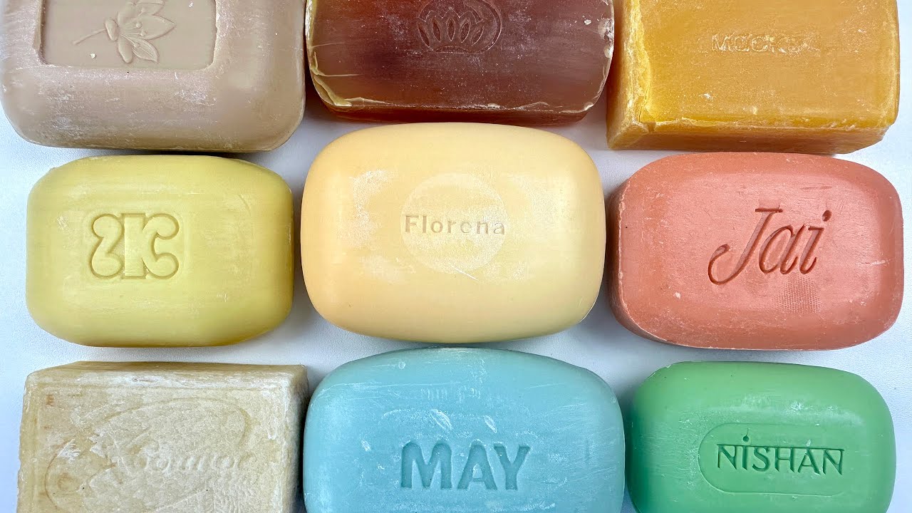 Cutting vintage soap. Carving retro soap | ASMR Soap.