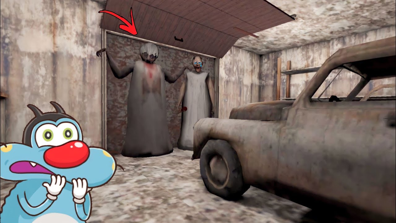 Angelina and Granny Vs Car in Granny 1.8 With Oggy and Jack