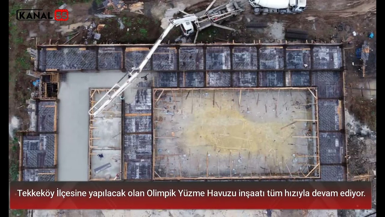 Tekkeköy İlçesine yapılacak olan Olimpik Yüzme Havuzu inşaatı tüm hızıyla devam ediyor.