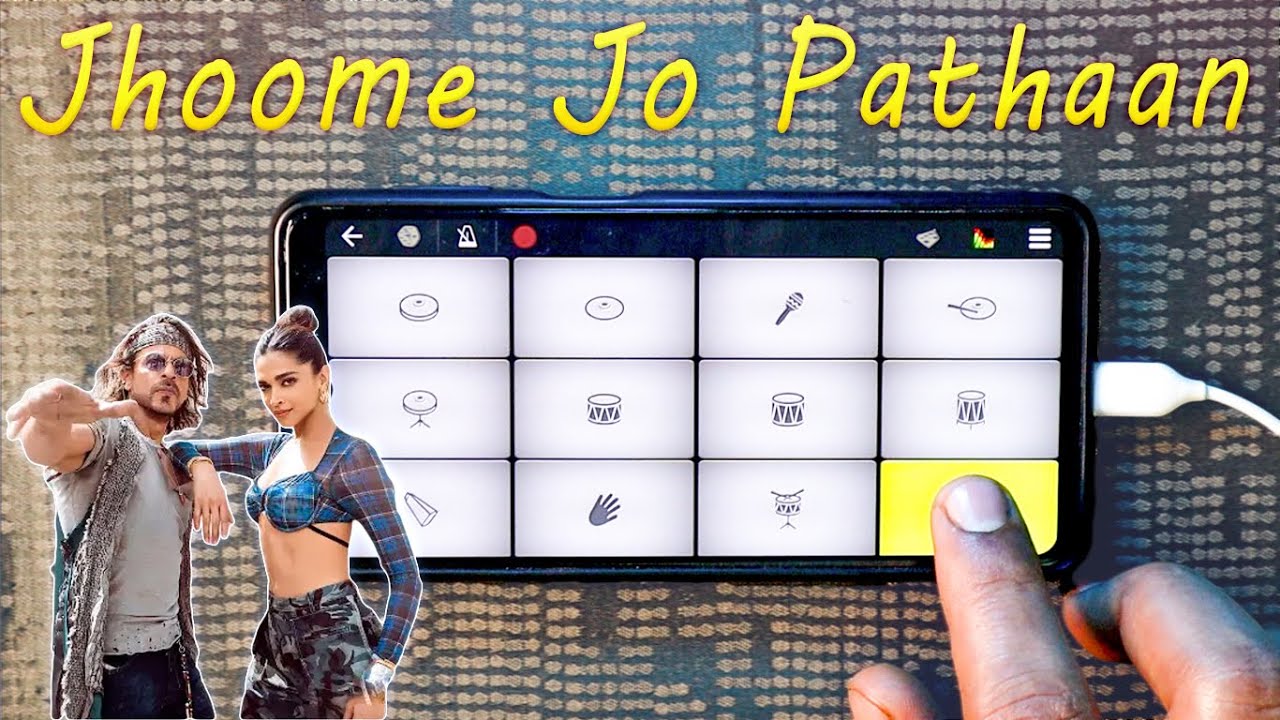 Jhoome Jo Pathan | Instrumental Ringtone | Mobile Piano & Drum Cover | WalkBand App | SRK | DeepikaP
