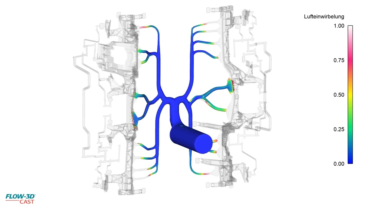 HPDC Filling of an Automotive Instrument Panel | FLOW-3D CAST