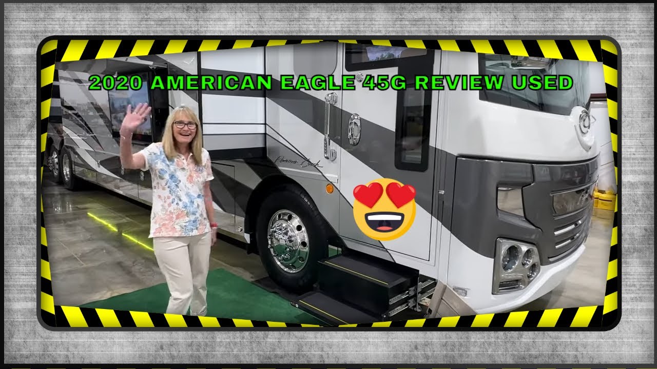 2020 AMERICAN EAGLE 45G CLASS A 605 HP CUMMINS DIESEL 4 SLIDE MOTOR HOME USED FOR SALE REVIEW SPECS