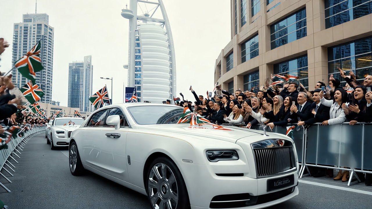 Dubai Burj Al Arab Royal Procession 2026  Gold Floats, Supercars & Jumeirah Beach Crowd LIVE 4K