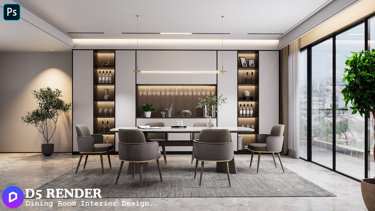 How to Make Interior Design in D5 Render | Easy Tutorial | Dining Room.