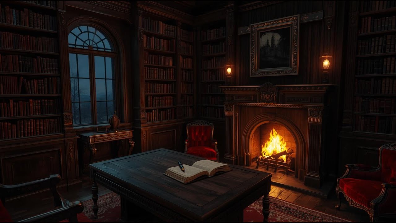 Writing by the Fireplace 🔥 Cozy Night Sounds for Writing & Focus | 3 Hours