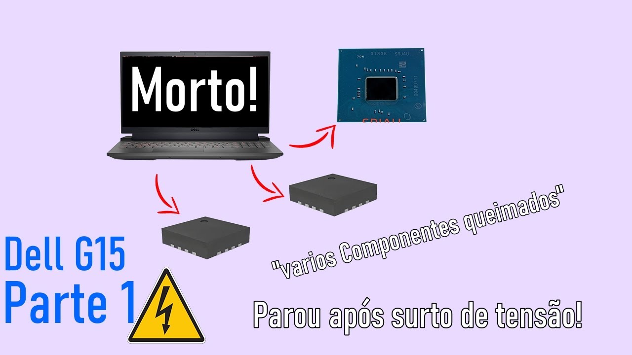 Notebook Dell G15 Queimado apos surto de energia - Teve salva&ccedil;&atilde;o? - Parte 1