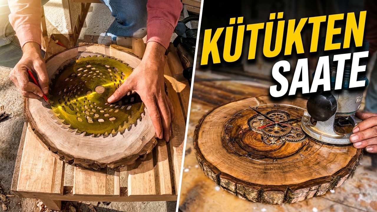 Kütükten Saat Yaptık! Böyle Ahşap Saat Görmediniz 😱
