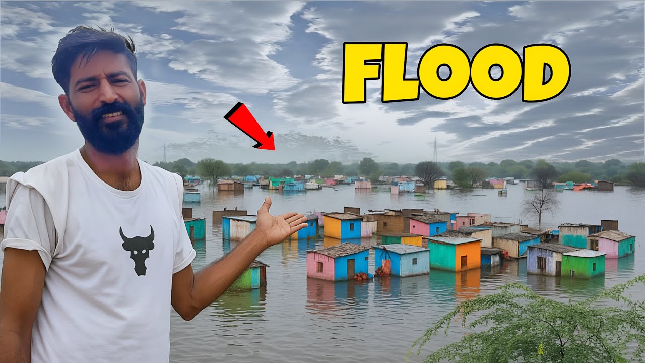 My village tour in rain storm 🌊.. सब ख़तम ??