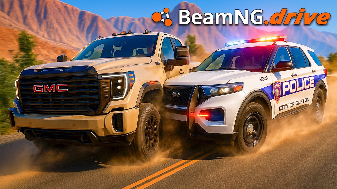 ¡Policía VS BANDIDOS Termina EN CHOQUE! | BeamNG Drive