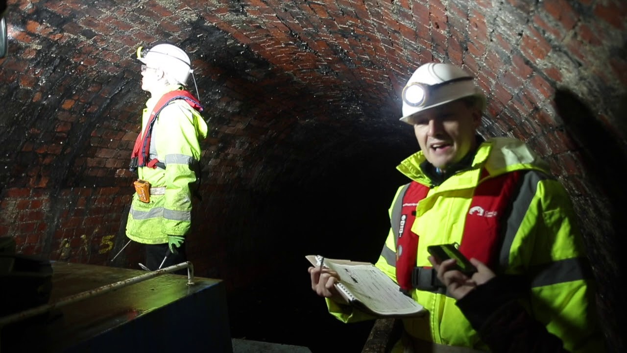 Inspection of 421 metre-long Chirk canal tunnel in North Wales