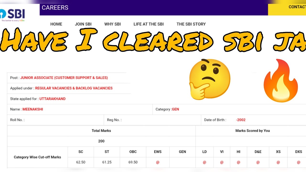 My Result SBI CLERK 🤔🔥 Selected or not ??