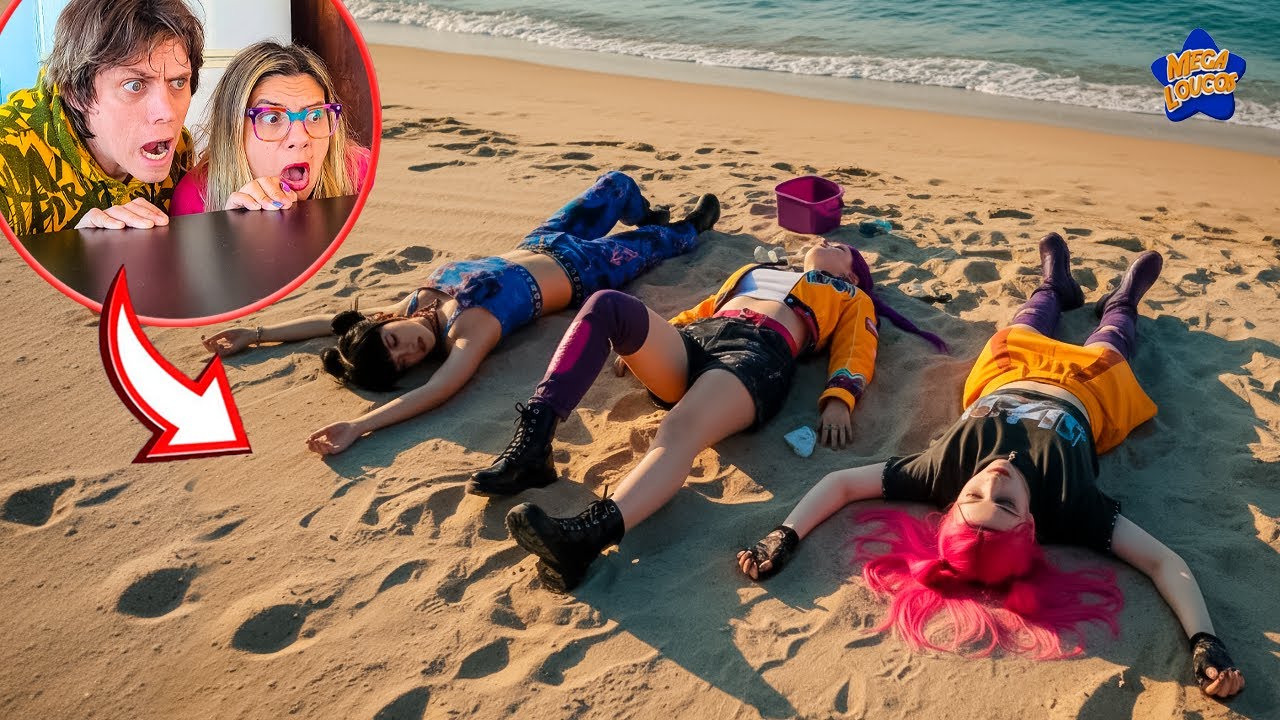 ENCONTRAMOS AS GUERREIRAS DO KPOP NA PRAIA DE UM JEITO ASSUSTADOR E ATACADAS POR UM BICHO ESTRANHO!