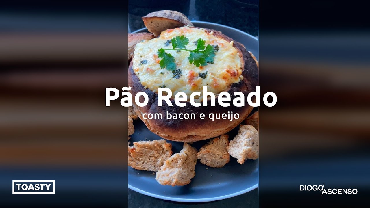 Pão Recheado com Bacon e Queijo