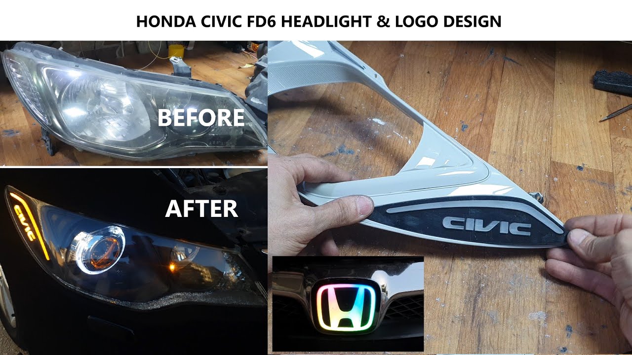 Как это сделано Дизайн фар Honda Civic FD6