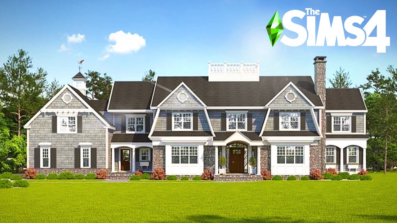 SINGLE DAD WITH 5 BOYS: Hamptons Mansion ~ Curb Appeal Recreation - Sims 4 Speed Build (No CC)