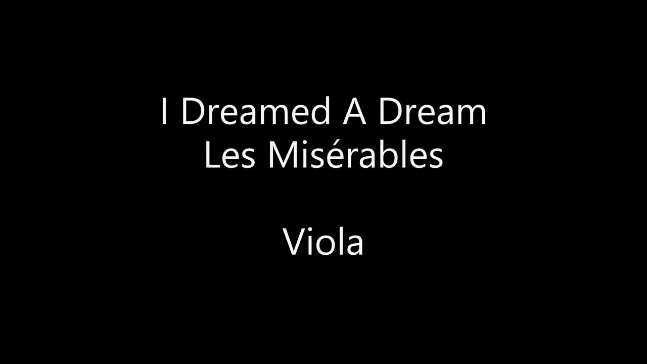 I Dreamed a Dream Viola Sheet Music Backing Track Play Along Partitura