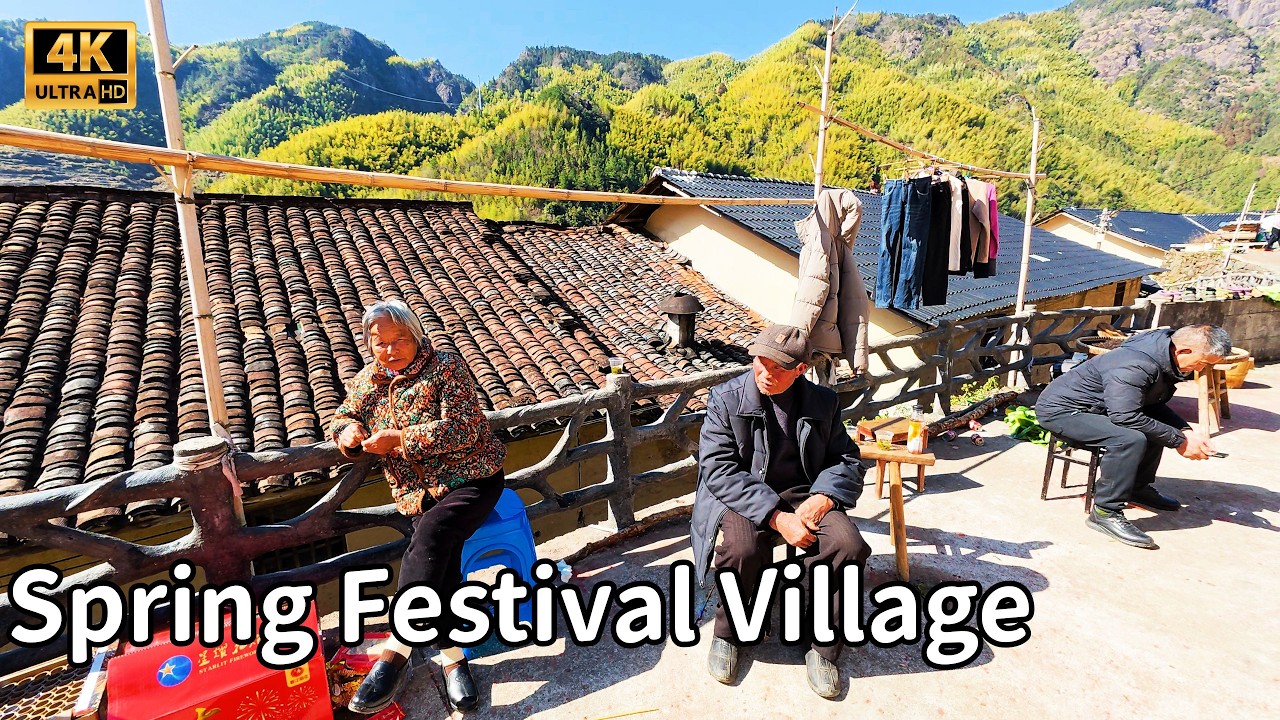 Spring Festival Walk in Dianqian Village | A Lively Day in a Quiet Mountain Village, Rural China
