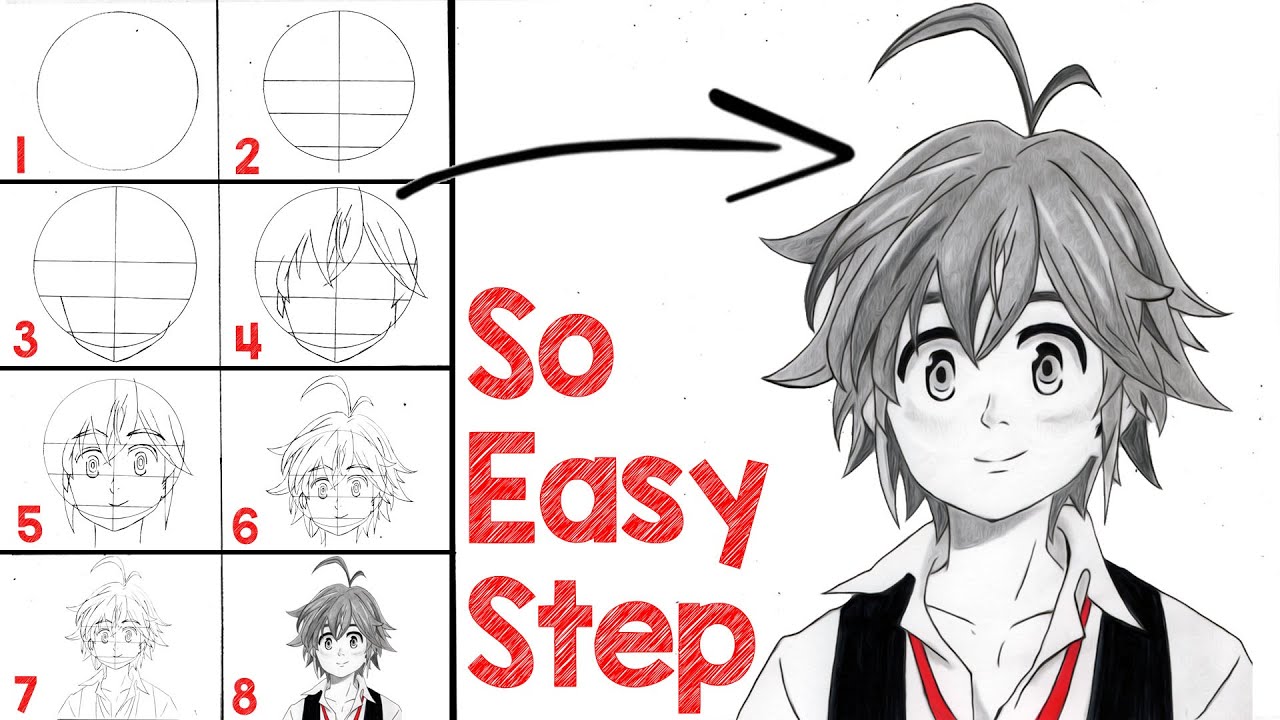 How To Draw Meliodas Step by Step - Seven Deadly Sins