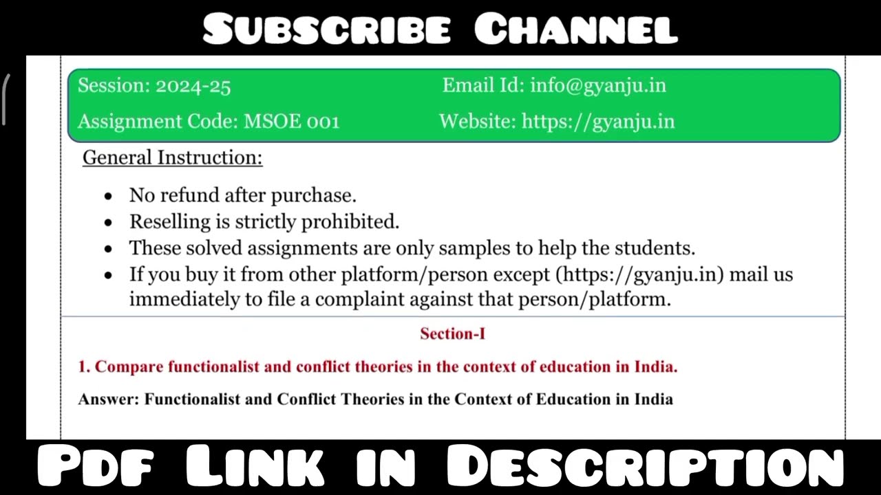 MSOE 001 Solved Assignment 2024-25 | IGNOU MSOE 001 Solved Assignment 2024-25