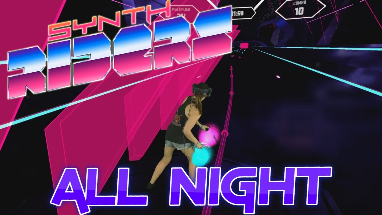 Synth Riders || PRIZM - All Night (Expert) First Attempt || Mixed Reality