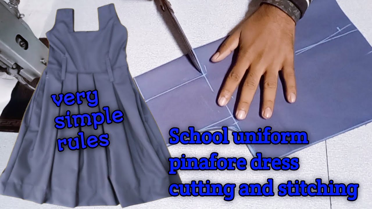 School uniform pinafore dress cutting and stitching Hindi