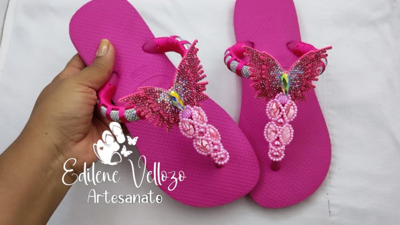 Chinelo em formato ( T ) Edilene Vellozo Artesanato 
