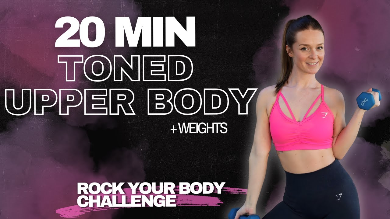 DAY SEVEN - 20 MIN TONED UPPER BODY HIIT | Arms + Upper Body & Weights (optional) | Low Impact