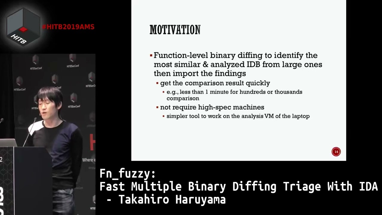 fn fuzzy Fast Multiple Binary Diffing Triage With IDA   Takahiro Haruyama