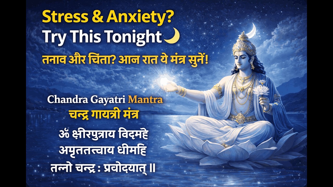 Stress & Anxiety? Try This Tonight🌙तनाव और चिंता? आज रात ये मंत्र सुनें! 11 Times Moon Gyatri Mantra