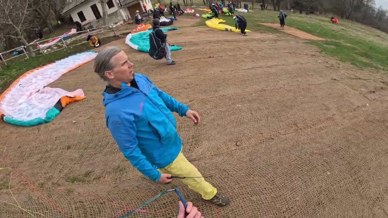 Serene Paragliding Descent at Borso del Grappa | March 21, 2024 4K