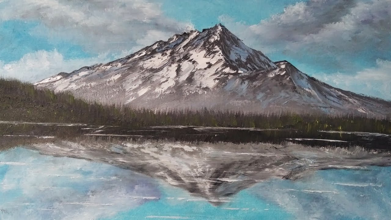 Cómo pintar reflejo sobre el agua. Lago espejo | Pintar con Francis ®️